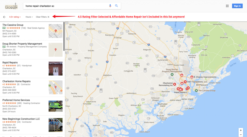 4.5 Rating Filter Results for Home Repair Charleston SC